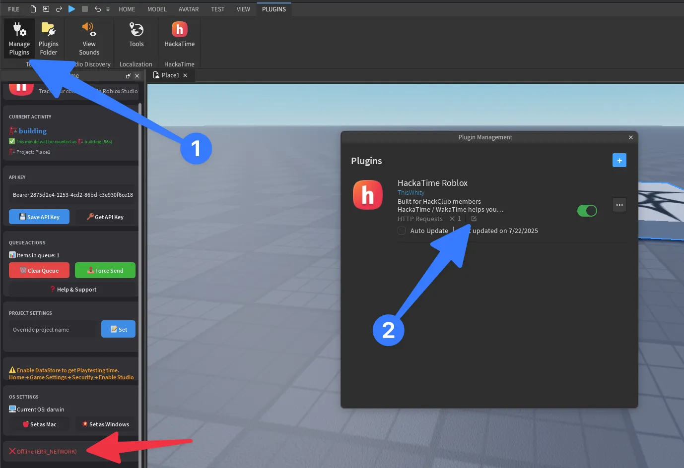 Screenshot showing Game Settings with Security tab open and Allow HTTP Requests highlighted