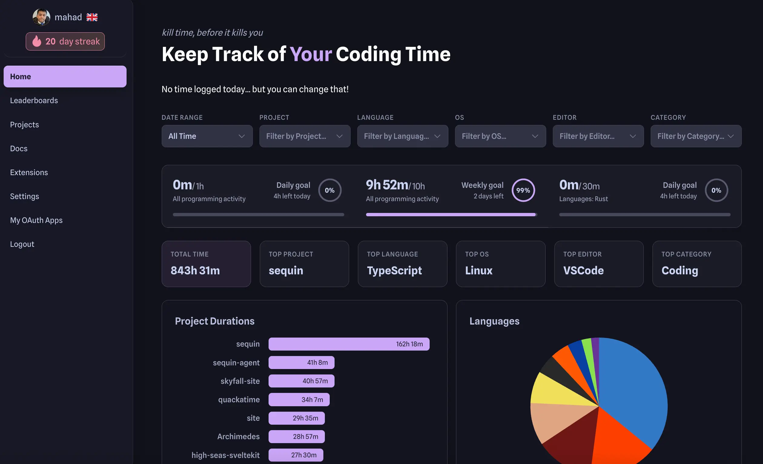 Hackatime Dashboard